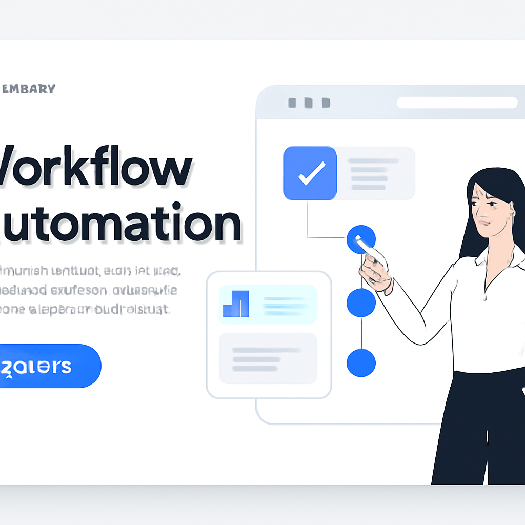 Run 9 of 10. illustrated professional with laptop, dashboard mockup, blue palette